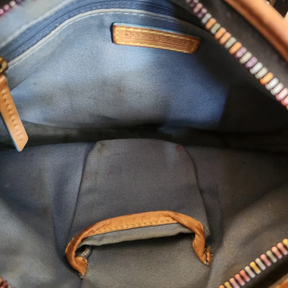 VINTAGE Dooney & Bourke Rainbow Monogram Shoulder Bag  - Picture 4 of 5